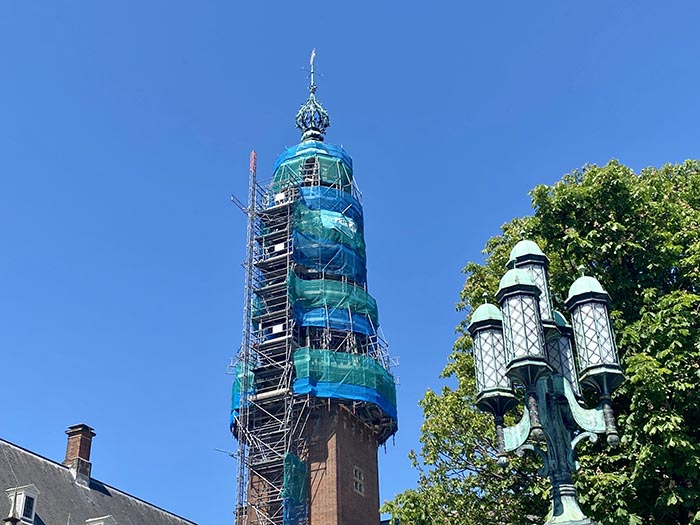 Verbouwing Stadhuis toren Leiden Du Prie